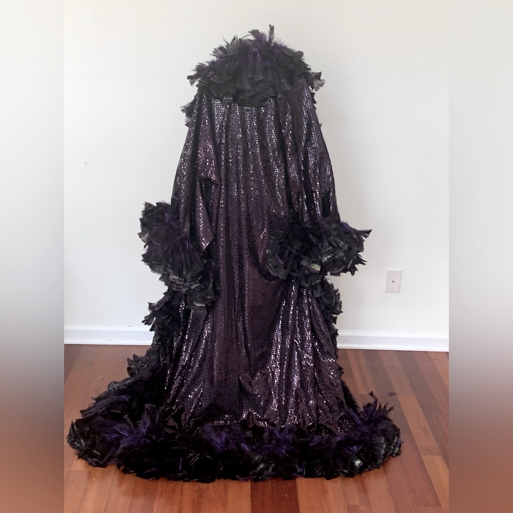 Fabulous Two-Piece Custom Sequence Gown & Feather… - image 2